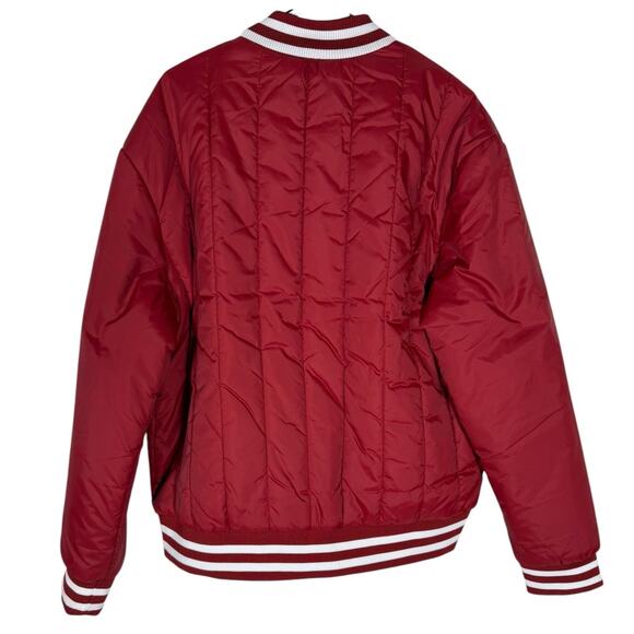 NWT Men's True Religion Red Dahlia Vertical Quilted Full Zip Jacket Size Large - Picture 9 of 9